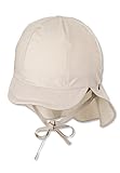 Sterntaler Baby Unisex Schirmmütze Baby Schirmmütze mit Nackenschutz - Schirmmütze Baby, Baby Mützen - aus Baumwolle - beige, 51