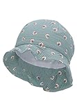 Sterntaler Baby Mädchen Hut Baby Sonnenhut Blumen - Baby Hut, Kopfbedeckung Baby Sommer, Sommerhut Baby - aus Baumwolle - dunkelgrün, 47