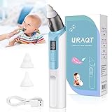 URAQT Nasensauger Baby, Nasensauger Baby Elektrisch Nasenreiniger, Nasensauger Baby Staubsauger für Neugeborene Kleinkinder, Nasensekretsauger mit 6 Saugstufe & 2 Silikon Tipps, USB-Aufladung（Blau）