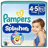 Pampers Baby Windeln Größe 4-5, Splashers, Einweg Schwimmwindel für sicheren Schutz im Wasser, 11 Schwimmwindeln