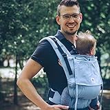LIMAS Flex - Babytrage Fullbuckle Hybrid-Tragehilfe in Sky für Neugeborene ab Geburt bis Kleinkind (56/62-104 cm bzw. 4-20 kg) - stufenlos in Höhe und Breite einstellbar - Newborn & Kleinkind Carrier